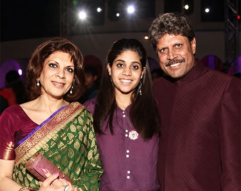 Kapil Dev with his family